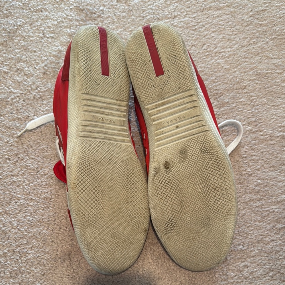 Prada Red and White Casual Sneakers - Picture 8 of 8